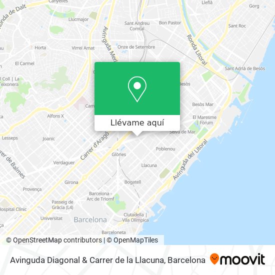 Mapa Avinguda Diagonal & Carrer de la Llacuna