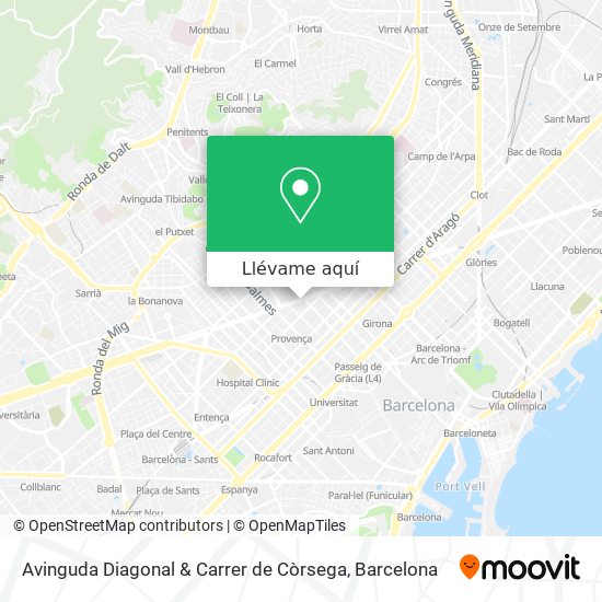 Mapa Avinguda Diagonal & Carrer de Còrsega