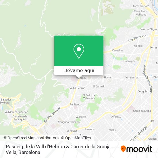 Mapa Passeig de la Vall d'Hebron & Carrer de la Granja Vella