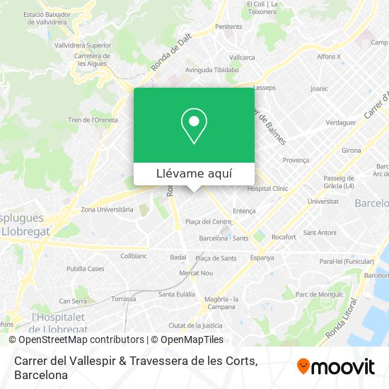 Mapa Carrer del Vallespir & Travessera de les Corts