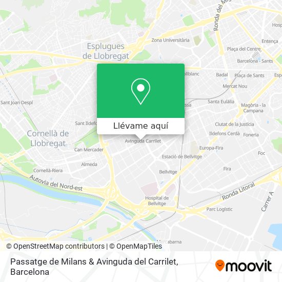 Mapa Passatge de Milans & Avinguda del Carrilet