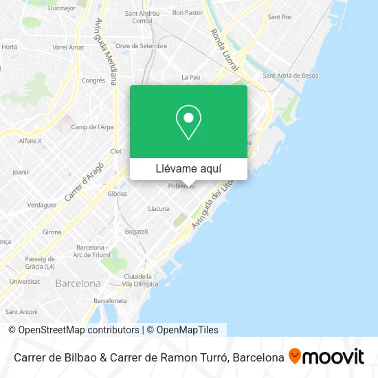 Mapa Carrer de Bilbao & Carrer de Ramon Turró