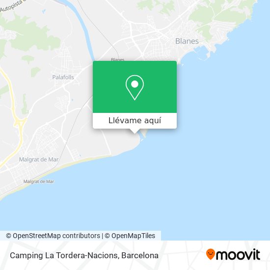 Mapa Camping La Tordera-Nacions