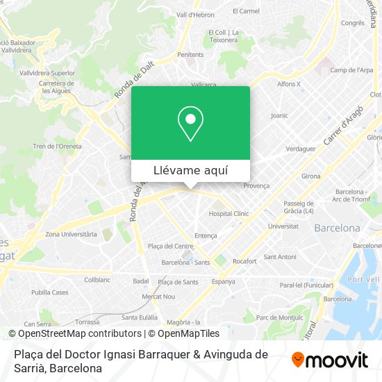 Mapa Plaça del Doctor Ignasi Barraquer & Avinguda de Sarrià
