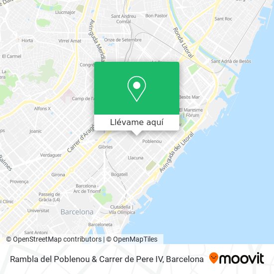 Mapa Rambla del Poblenou & Carrer de Pere IV