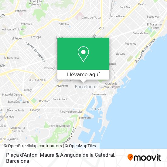 Mapa Plaça d'Antoni Maura & Avinguda de la Catedral