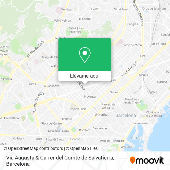 Mapa Via Augusta & Carrer del Comte de Salvatierra