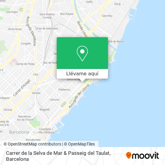 Mapa Carrer de la Selva de Mar & Passeig del Taulat