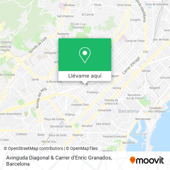 Mapa Avinguda Diagonal & Carrer d'Enric Granados