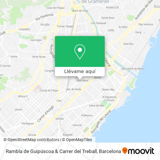 Mapa Rambla de Guipúscoa & Carrer del Treball
