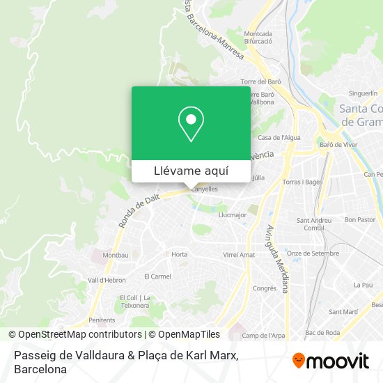 Mapa Passeig de Valldaura & Plaça de Karl Marx