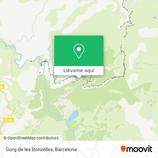 Mapa Gorg de les Donzelles
