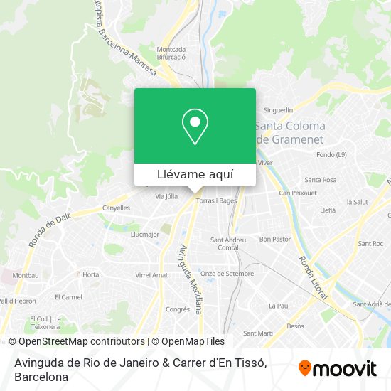 Mapa Avinguda de Rio de Janeiro & Carrer d'En Tissó