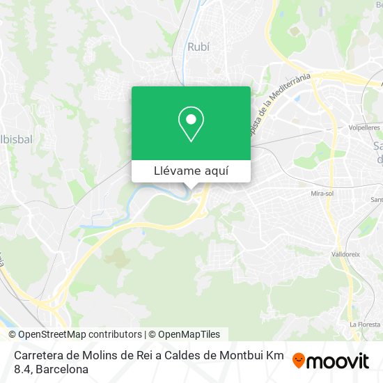 Mapa Carretera de Molins de Rei a Caldes de Montbui Km 8.4