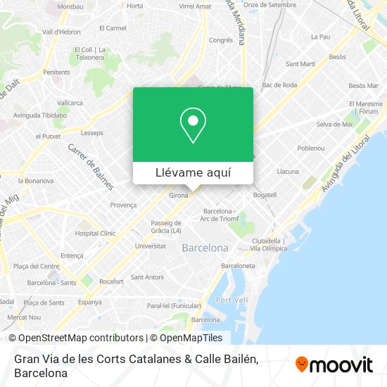 Mapa Gran Via de les Corts Catalanes & Calle Bailén