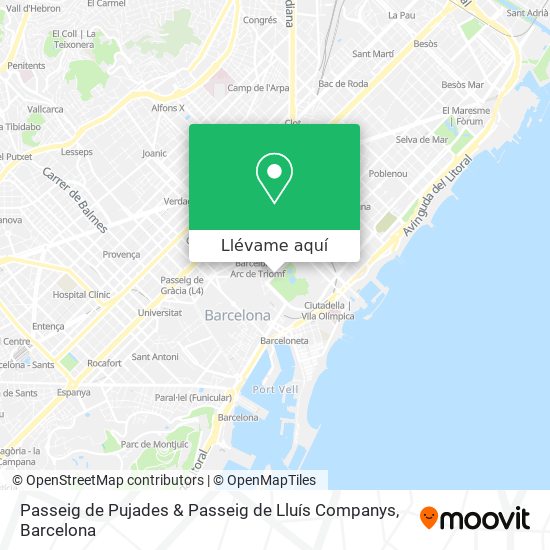 Mapa Passeig de Pujades & Passeig de Lluís Companys