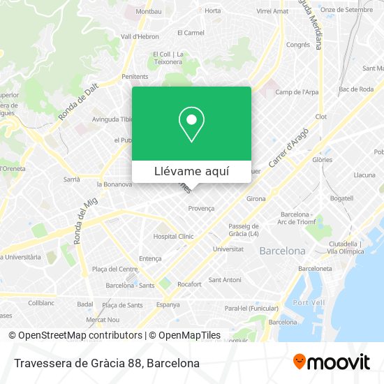 Mapa Travessera de Gràcia 88