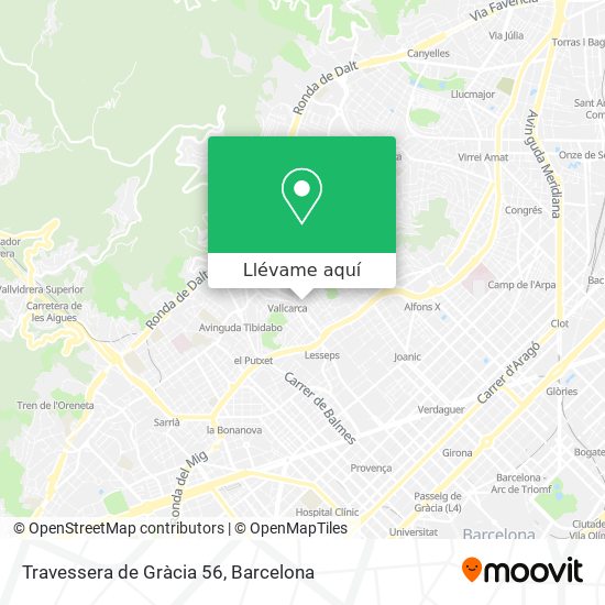 Mapa Travessera de Gràcia 56
