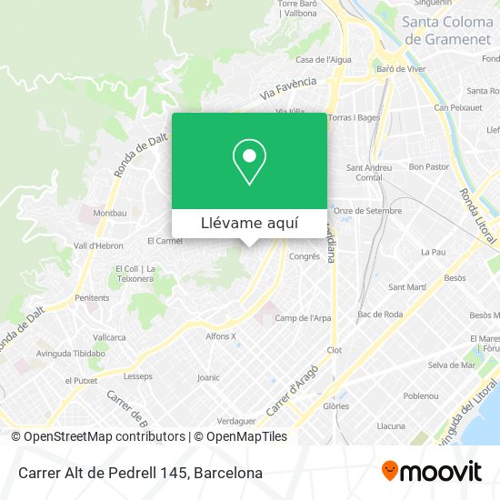 Mapa Carrer Alt de Pedrell 145