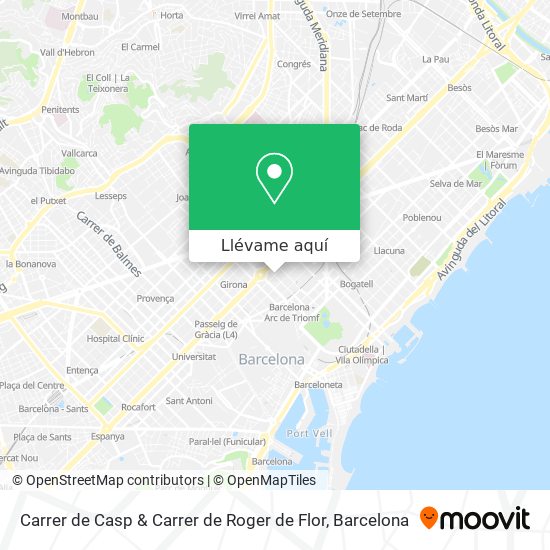 Mapa Carrer de Casp & Carrer de Roger de Flor