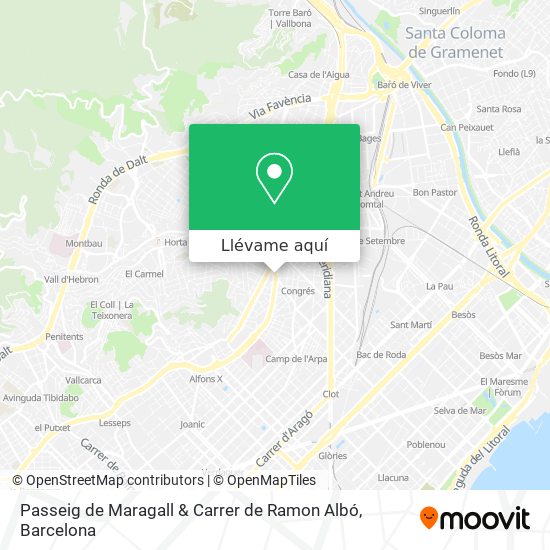 Mapa Passeig de Maragall & Carrer de Ramon Albó