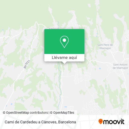 Mapa Camí de Cardedeu a Cànoves
