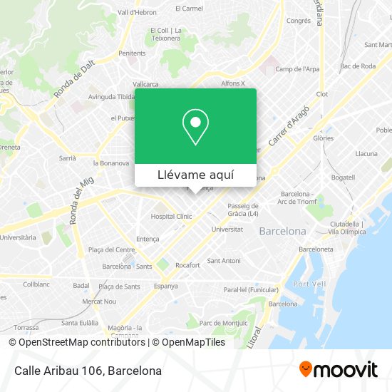 Mapa Calle Aribau 106