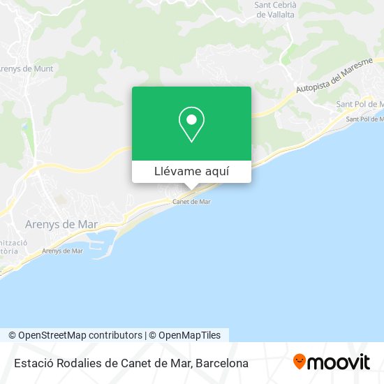 Mapa Estació Rodalies de Canet de Mar