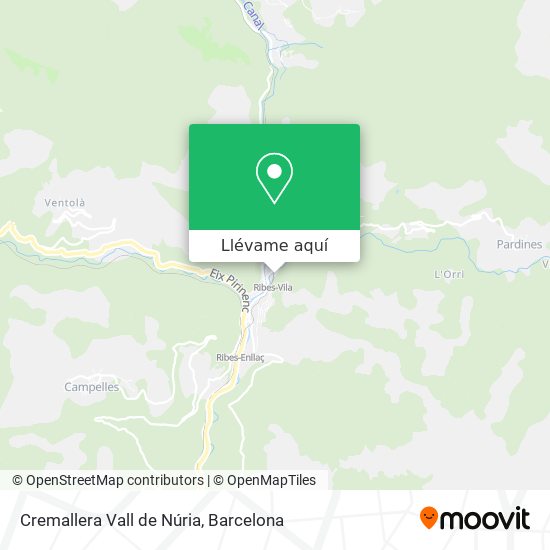 Mapa Cremallera Vall de Núria