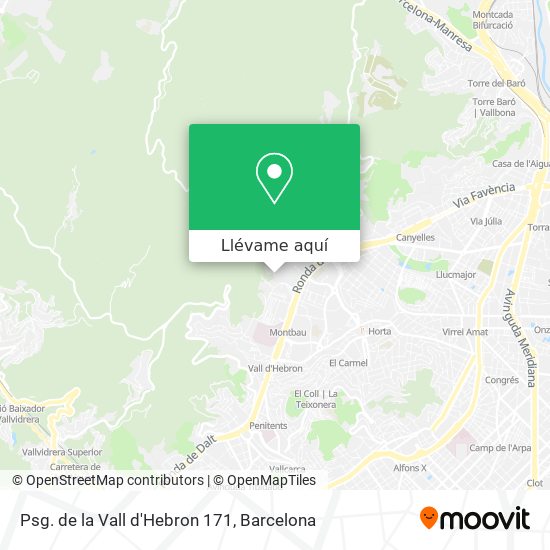 Mapa Psg. de la Vall d'Hebron 171