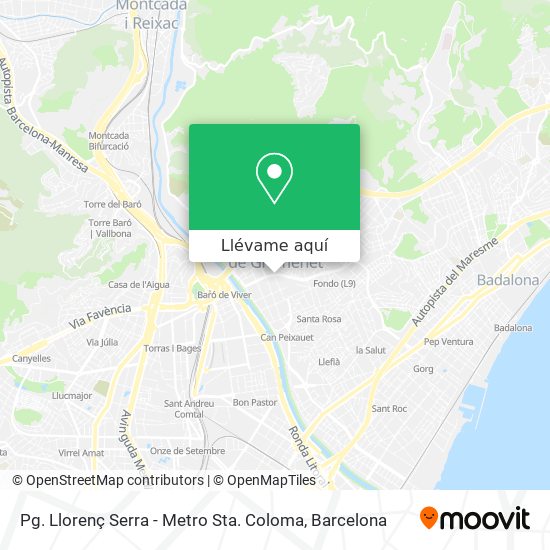 Mapa Pg. Llorenç Serra - Metro Sta. Coloma