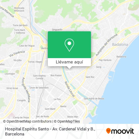 Mapa Hospital Espíritu Santo - Av. Cardenal Vidal y B.