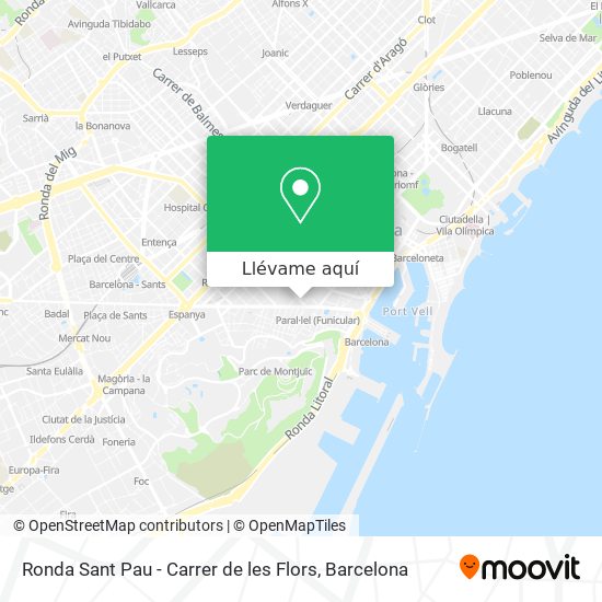 Mapa Ronda Sant Pau - Carrer de les Flors