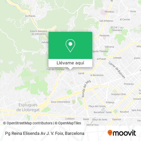 Mapa Pg Reina Elisenda Av J. V. Foix