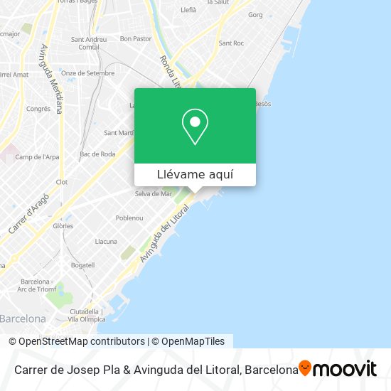 Mapa Carrer de Josep Pla & Avinguda del Litoral