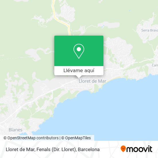 Mapa Lloret de Mar, Fenals (Dir. Lloret)