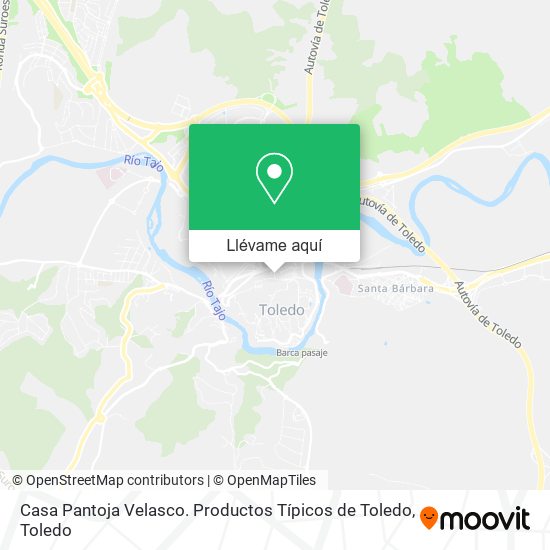 Mapa Casa Pantoja Velasco. Productos Típicos de Toledo
