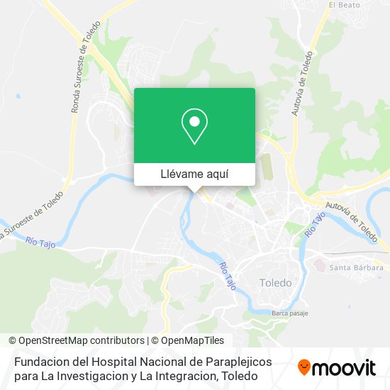 Mapa Fundacion del Hospital Nacional de Paraplejicos para La Investigacion y La Integracion