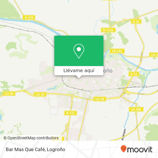 Mapa Bar Mas Que Café, Avenida Pérez Galdós, 53 26002 Logroño