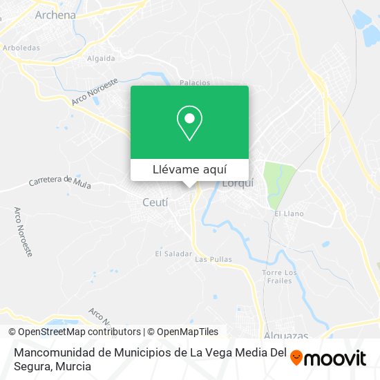 Mapa Mancomunidad de Municipios de La Vega Media Del Segura