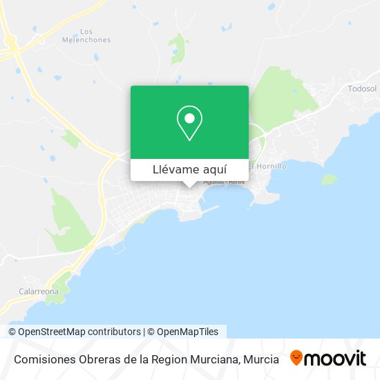 Mapa Comisiones Obreras de la Region Murciana