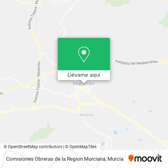 Mapa Comisiones Obreras de la Region Murciana