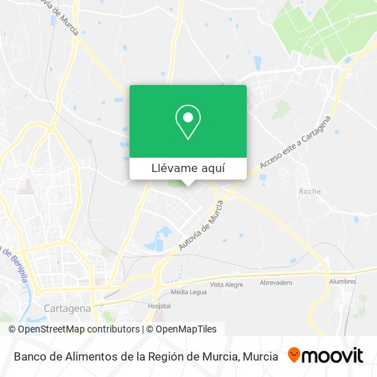 Mapa Banco de Alimentos de la Región de Murcia