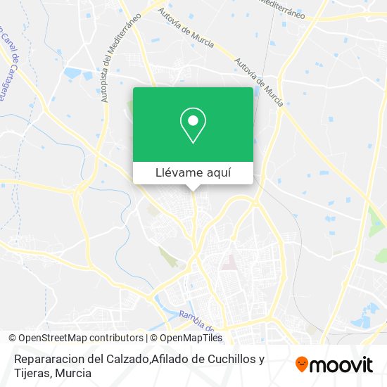 Mapa Repararacion del Calzado,Afilado de Cuchillos y Tijeras