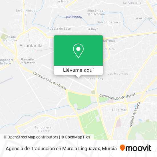 Mapa Agencia de Traducción en Murcia Linguavox
