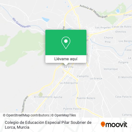 Mapa Colegio de Educación Especial Pilar Soubrier de Lorca