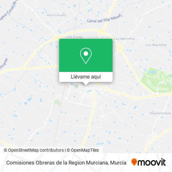 Mapa Comisiones Obreras de la Region Murciana