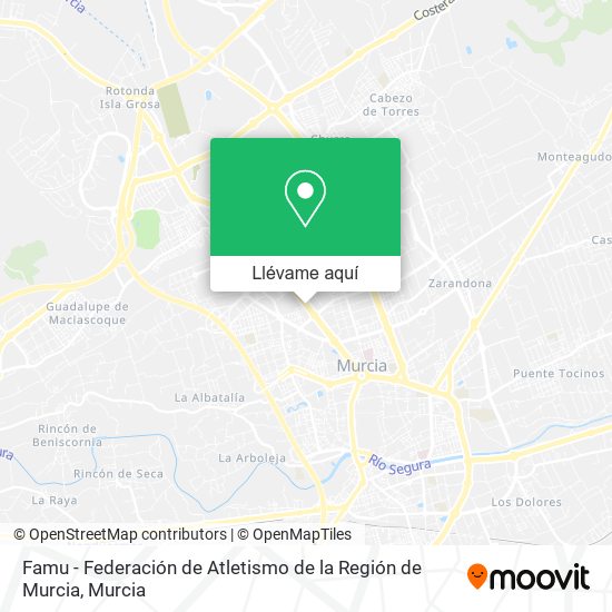 Mapa Famu - Federación de Atletismo de la Región de Murcia