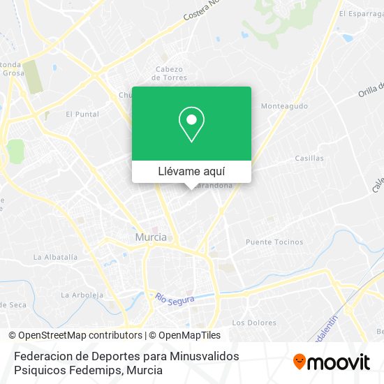 Mapa Federacion de Deportes para Minusvalidos Psiquicos Fedemips