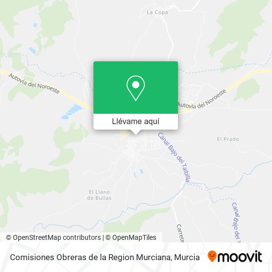 Mapa Comisiones Obreras de la Region Murciana
